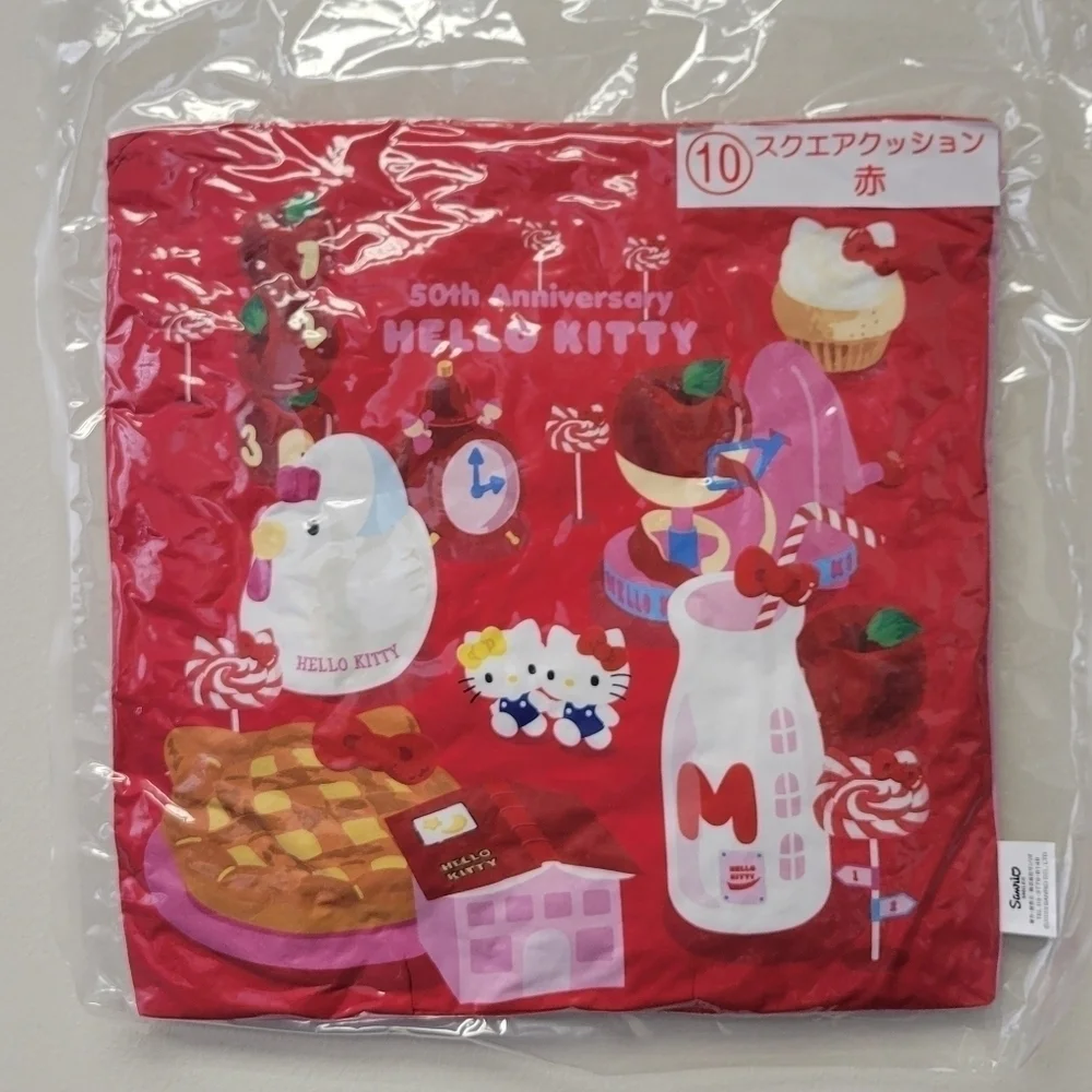 Sanrio Hello Kitty 50th Anniversary Apple Pie Red Square Pillow